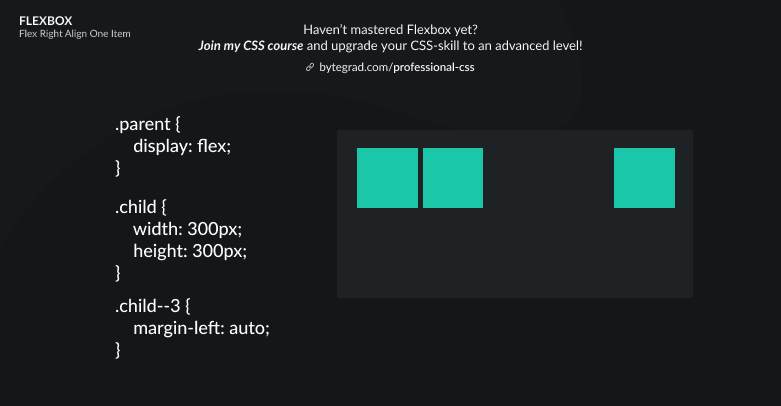 Flex Right Align One Item: Illustration (Example)